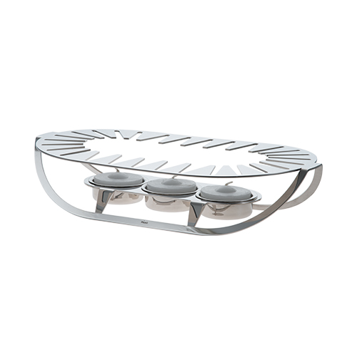 Stainless steel food warmer - Chauffe plat ovale acier 15x32cm